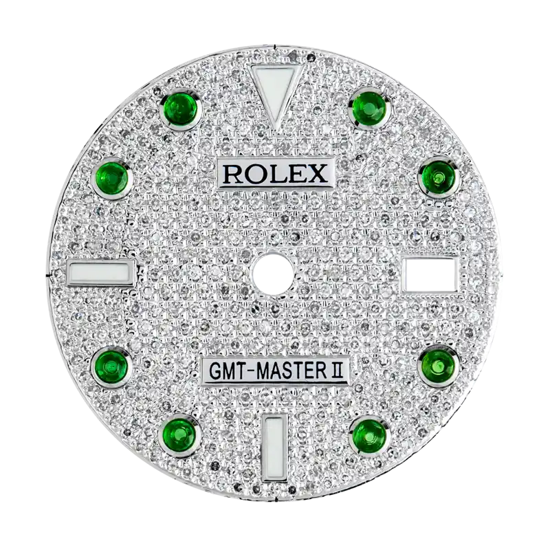 Rolex GMT-Master II Custom Diamond Pavé / Green Gems Dial
