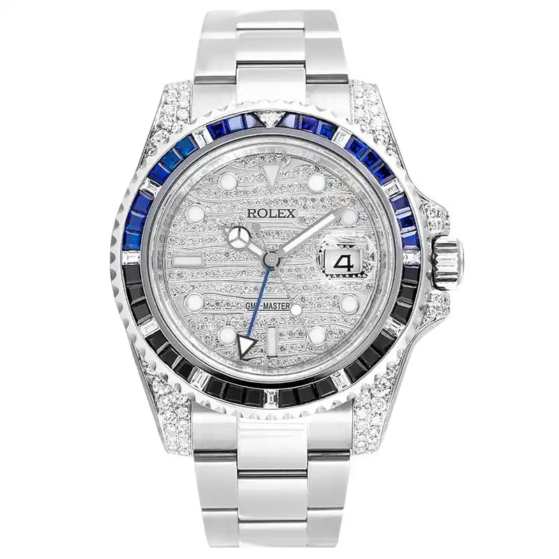 Full view - Rolex GMT-Master II Custom Diamond Set with Custom Bezel & Dial 116710LN