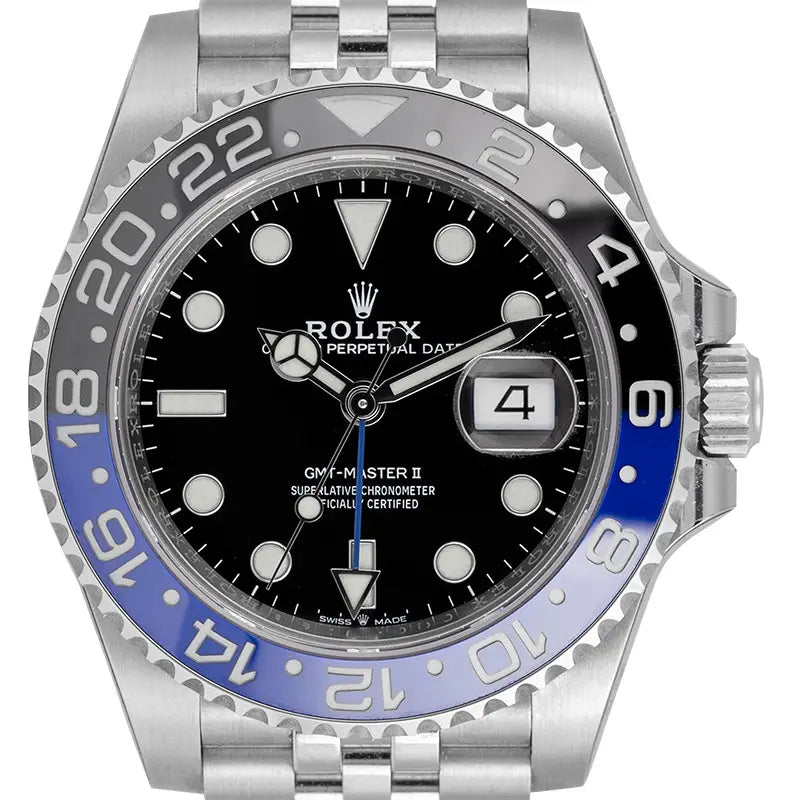 Close up - Rolex GMT-Master II Stainless Steel Black Dial Jubilee 126710BLNR