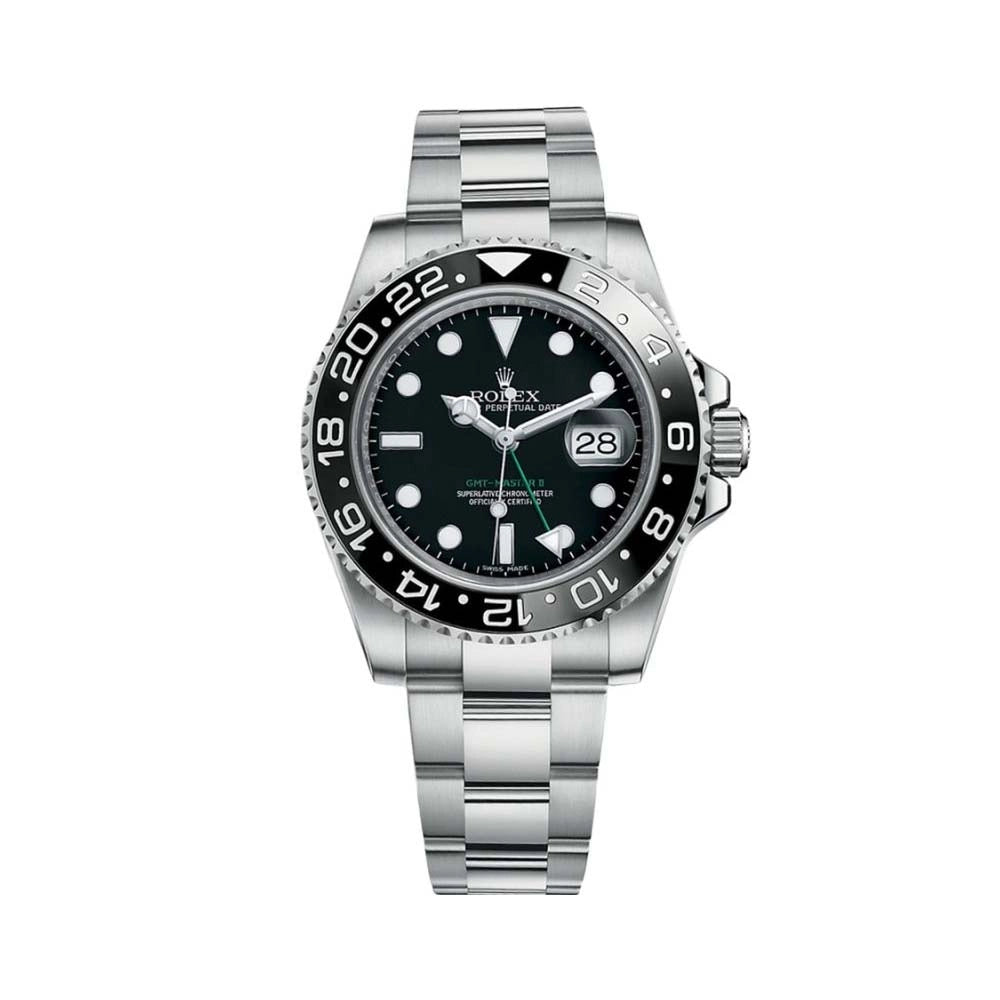 Full view - Rolex GMT-Master II Stainless Steel Black Dial Oyster 116710LN Watch