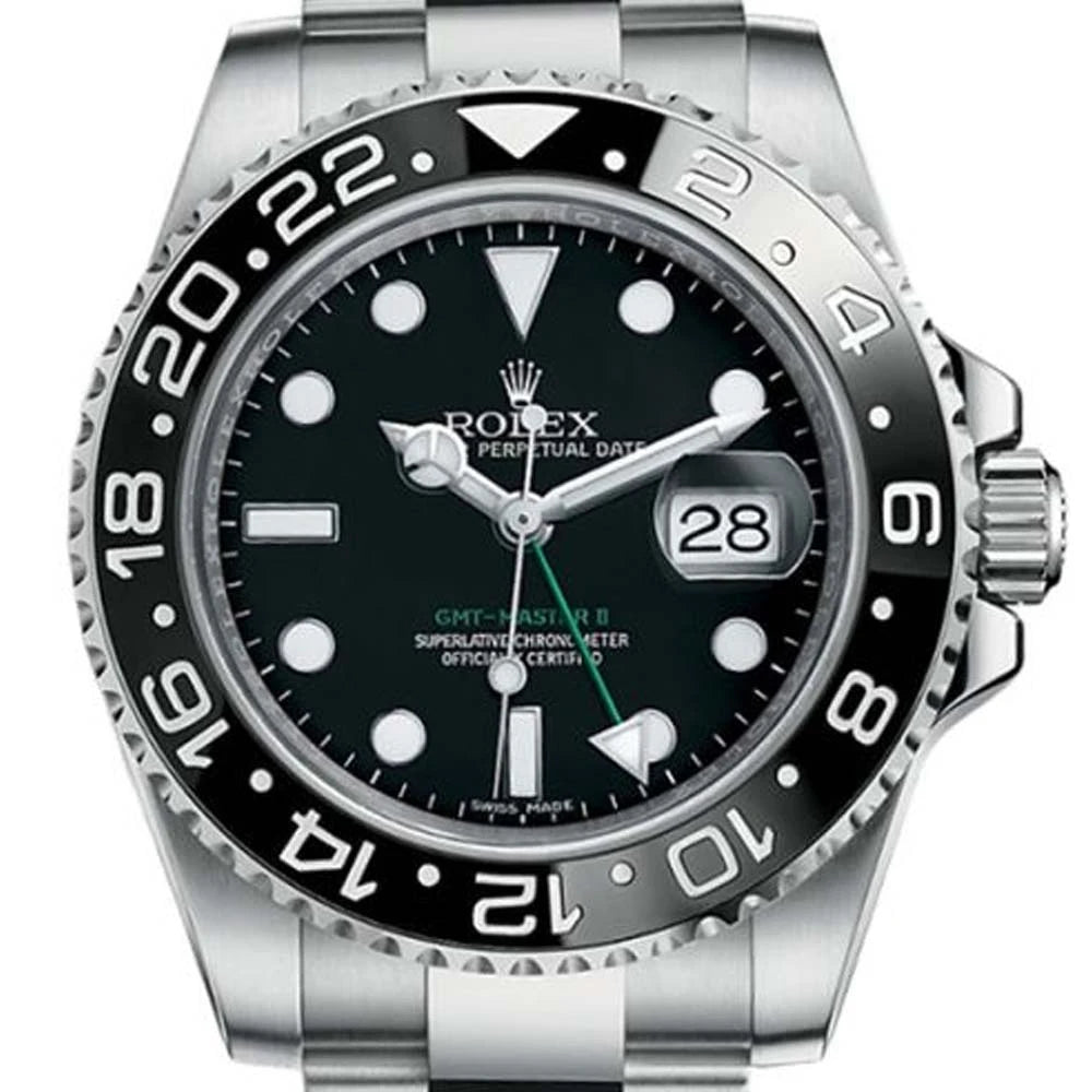 Close up - Rolex GMT-Master II Stainless Steel Black Dial Oyster 116710LN Watch