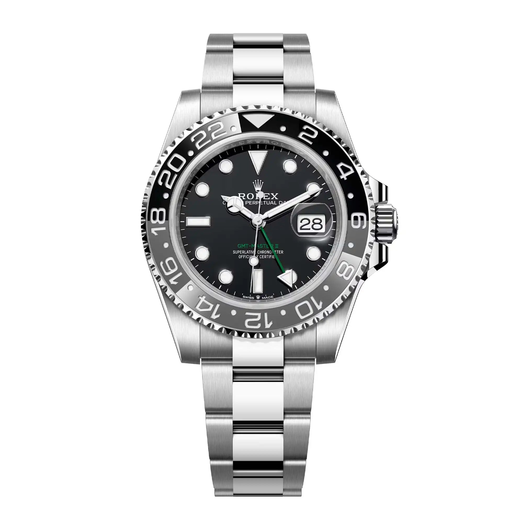 Full view - Rolex GMT-Master II Stainless Steel Black Dial Oyster 126710GRNR