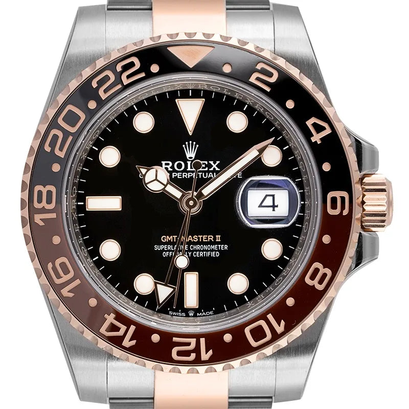Close up - Rolex GMT-Master II Steel & Everose Gold Black Dial Root Beer 126711CHNR Watch