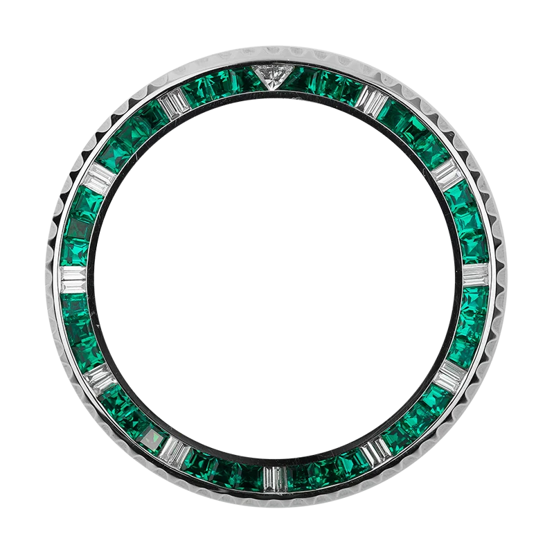 Rolex GMT-Master II Steel Diamond Emerald Precious Stone Custom Bezel
