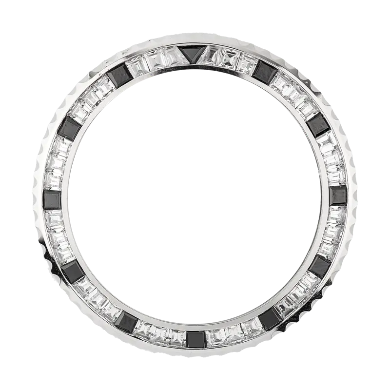 Rolex GMT-Master II White Gold Baguette Cut Custom Bezel