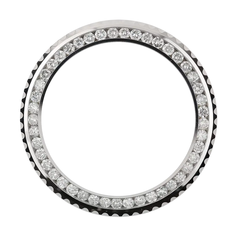 Rolex GMT-Master II White Gold Round Brilliant Diamond Custom Bezel