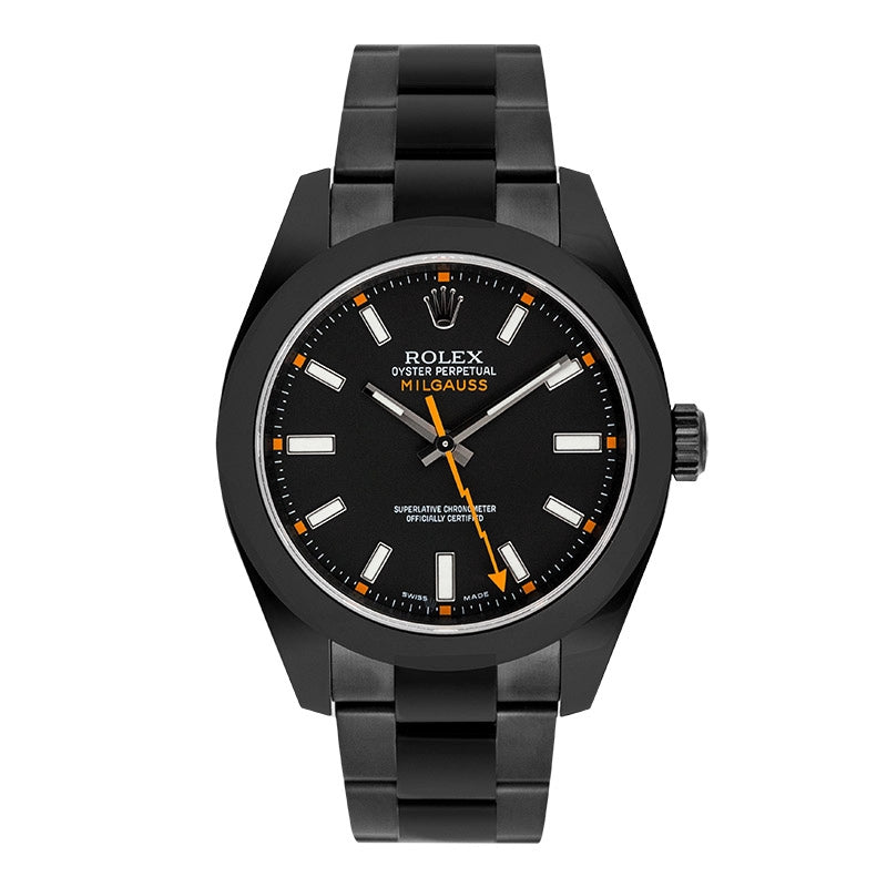 full view - Rolex Milgauss Custom Black PVD with Black Dial 116400