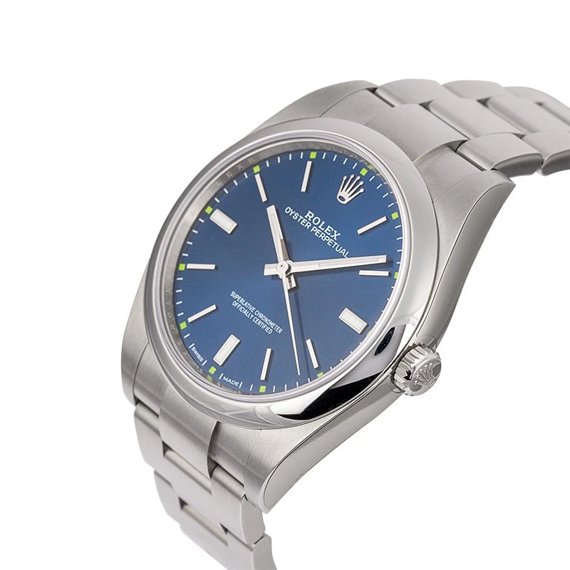 Side view - Rolex Oyster Perpetual 39 mm Steel Blue Dial 114300