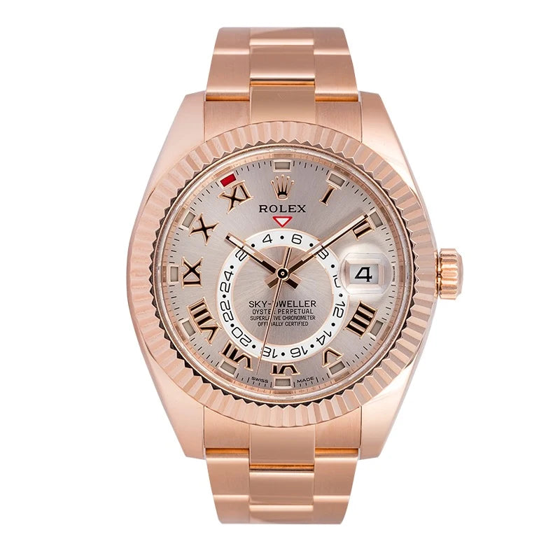 Full view - Rolex Sky-Dweller 18ct Everose Gold Sundust Dial 326935