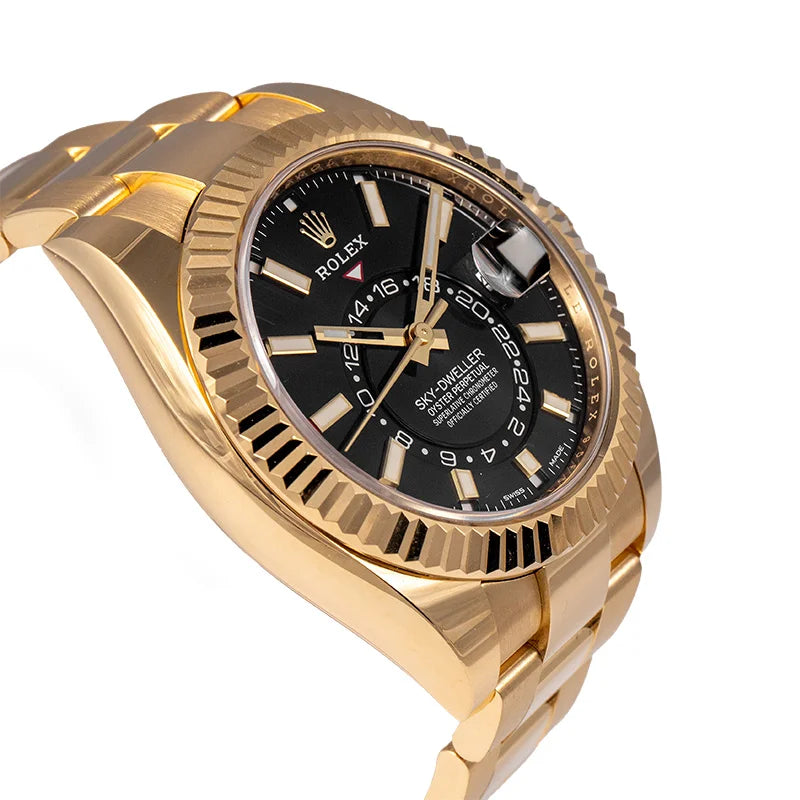 Side view - Rolex Sky-Dweller 18ct Yellow Gold Black Dial 326938