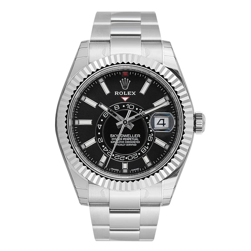 Full view - Rolex Sky-Dweller 904L Steel with Black Dial 326934