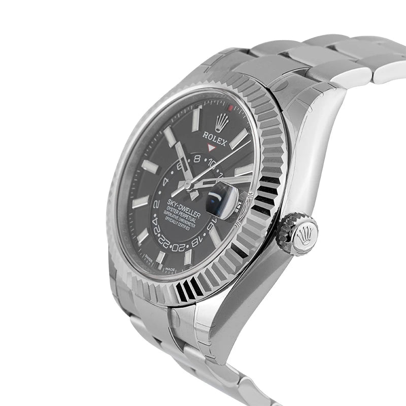 Side view - Rolex Sky-Dweller 904L Steel with Black Dial 326934