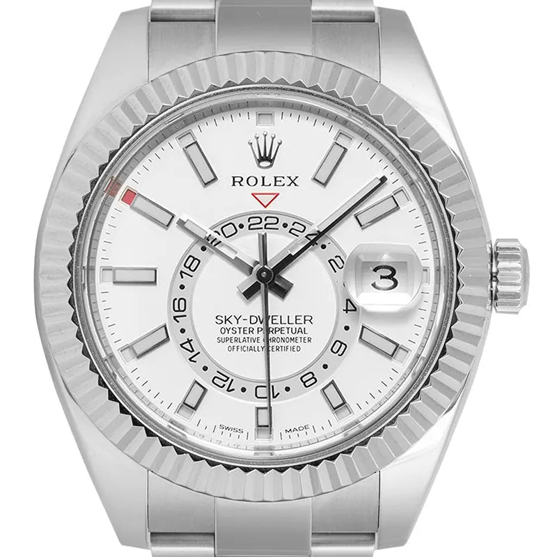 Close up - Rolex Sky-Dweller Stainless Steel & Whiteindex Dial 326934