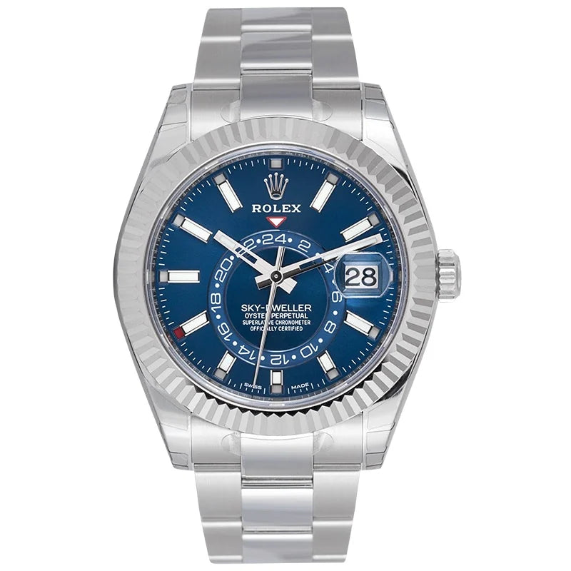 Full view - Rolex Sky-Dweller Stainless Steel Blue Dial Watch 326934