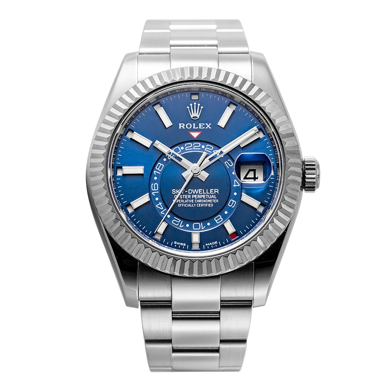 Full view - Rolex Sky-Dweller Stainless Steel Blue Dial Watch 326934