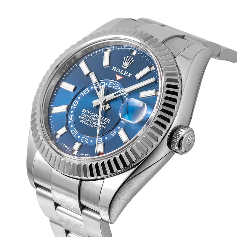 Side view - Rolex Sky-Dweller Stainless Steel Blue Dial Watch 326934