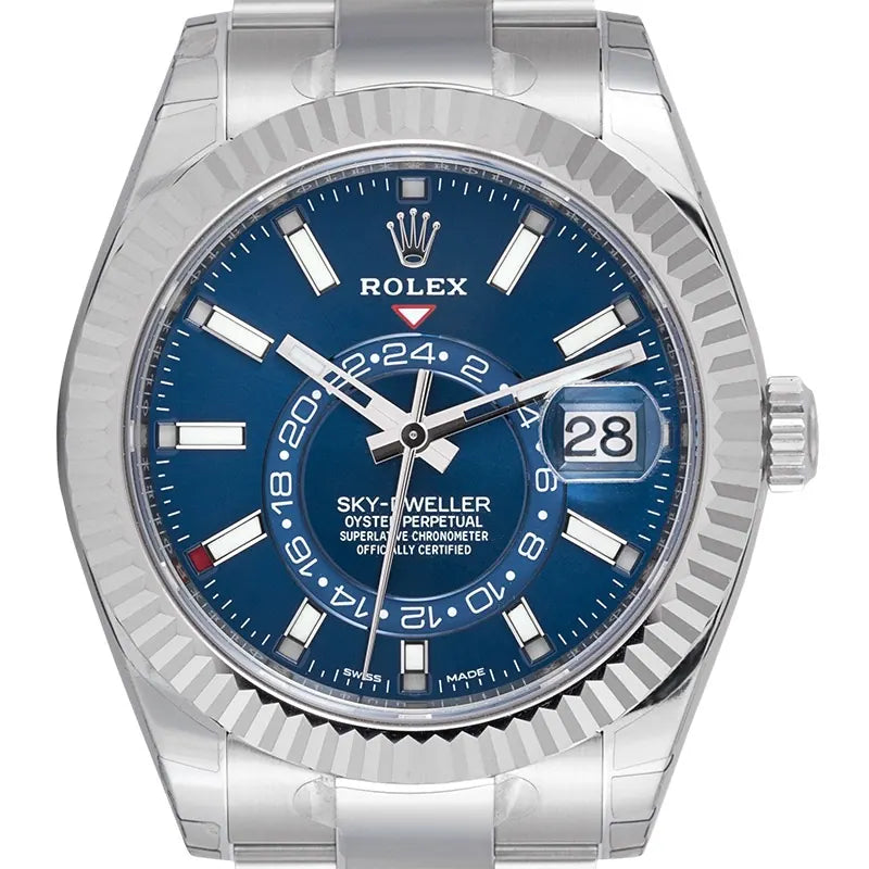 Close up - Rolex Sky-Dweller Stainless Steel Blue Dial Watch 326934