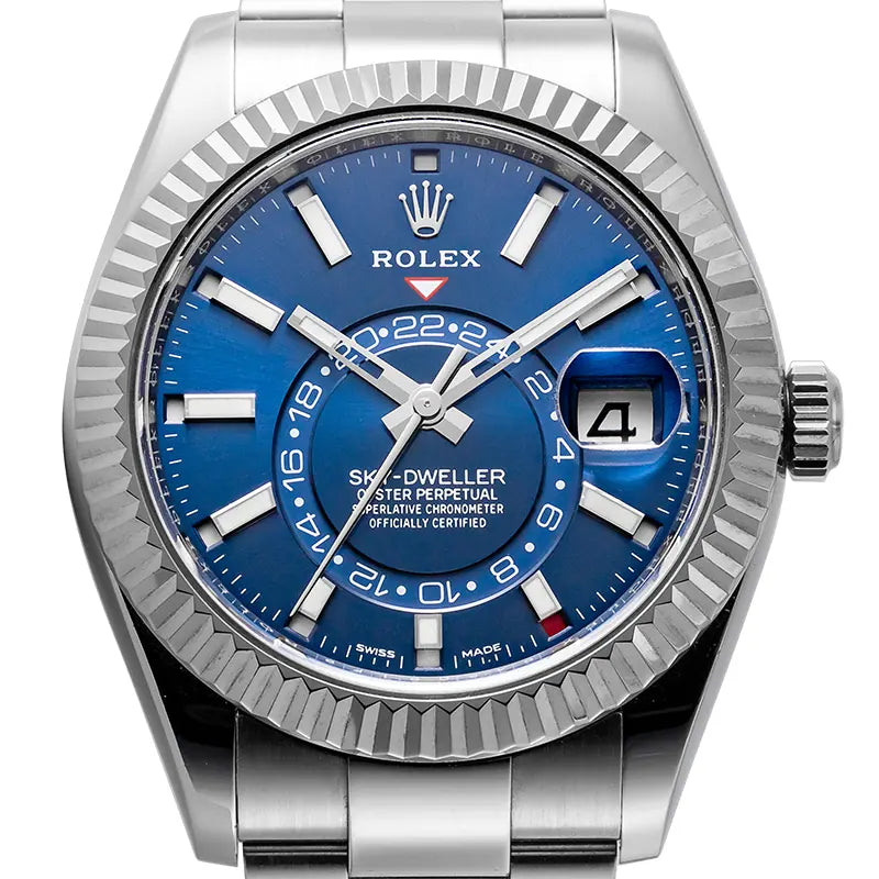Close up - Rolex Sky-Dweller Stainless Steel Blue Dial Watch 326934
