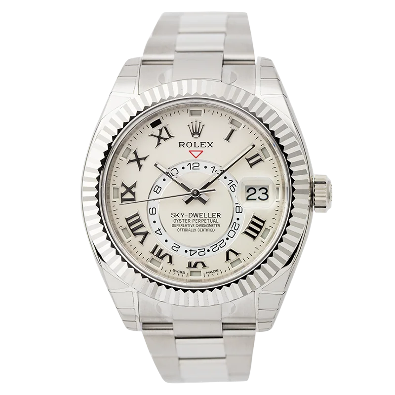 Full view - Rolex Sky-Dweller White Gold Ivory/Roman Dial 326939