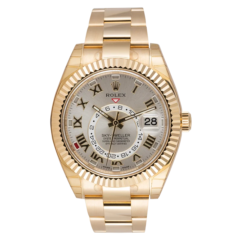 Full view - Rolex Sky-Dweller Yellow Gold Silver/Roman 326938