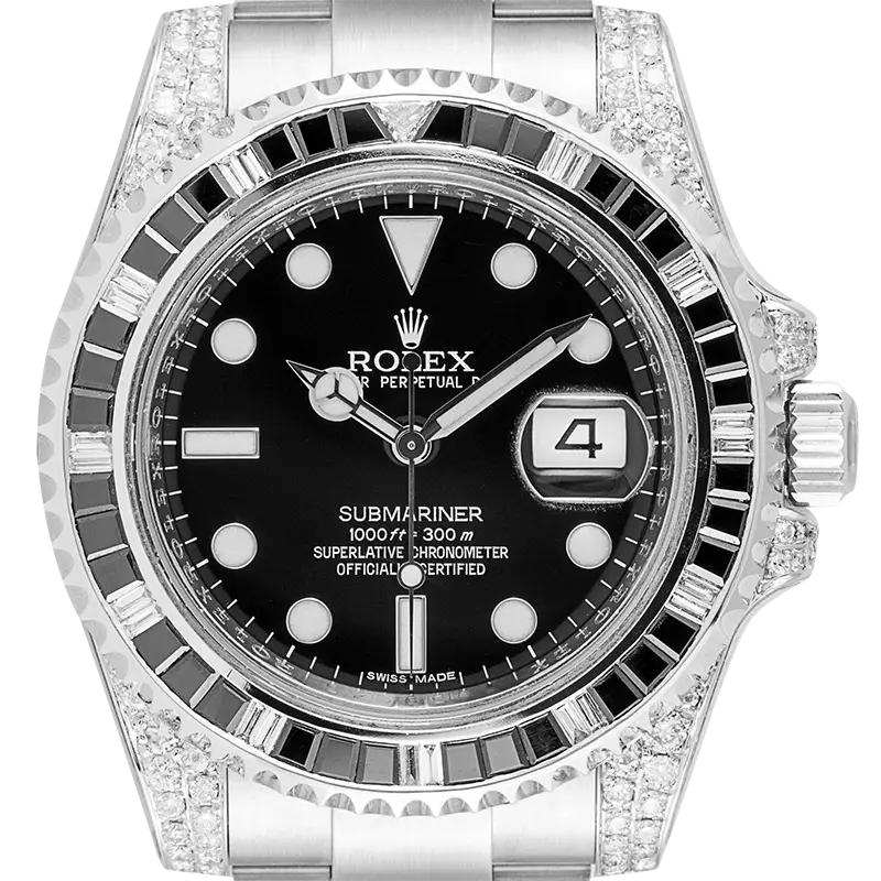 Rolex Submariner Date Diamond Set with Custom Black Bezel 116610LN