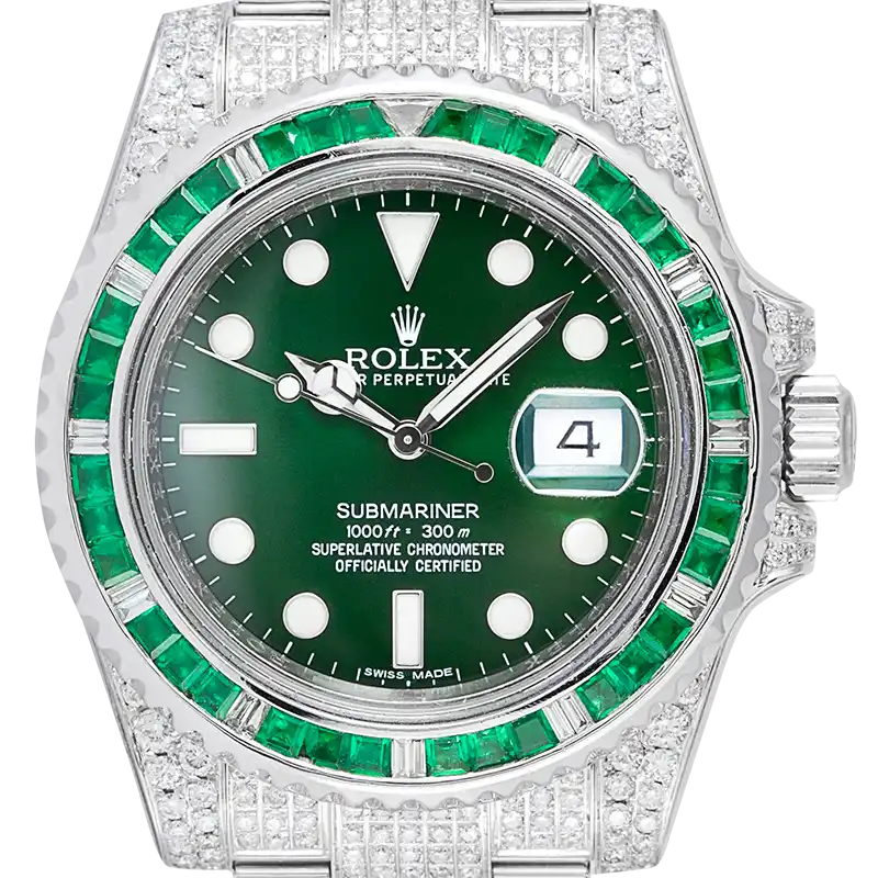 Rolex Submariner Date Hulk Custom Green Gems Bezel 116610LV