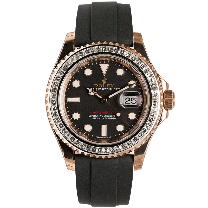 Full view of Rolex Yacht-Master 116655 rose gold with automatic movement
