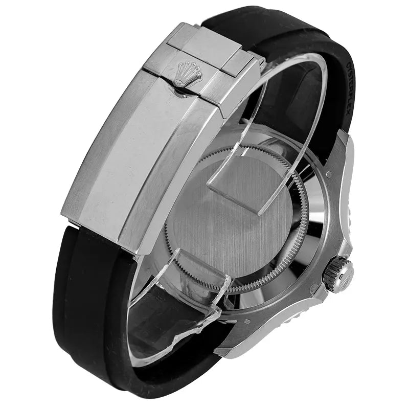 Back view of Yacht-Master black ceramic insert with oysterflex strap