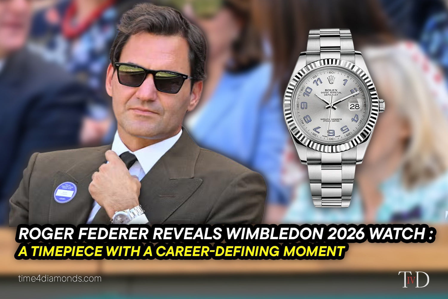 Roger Federer reveals his Wimbledon 2026 watch on Centre Court