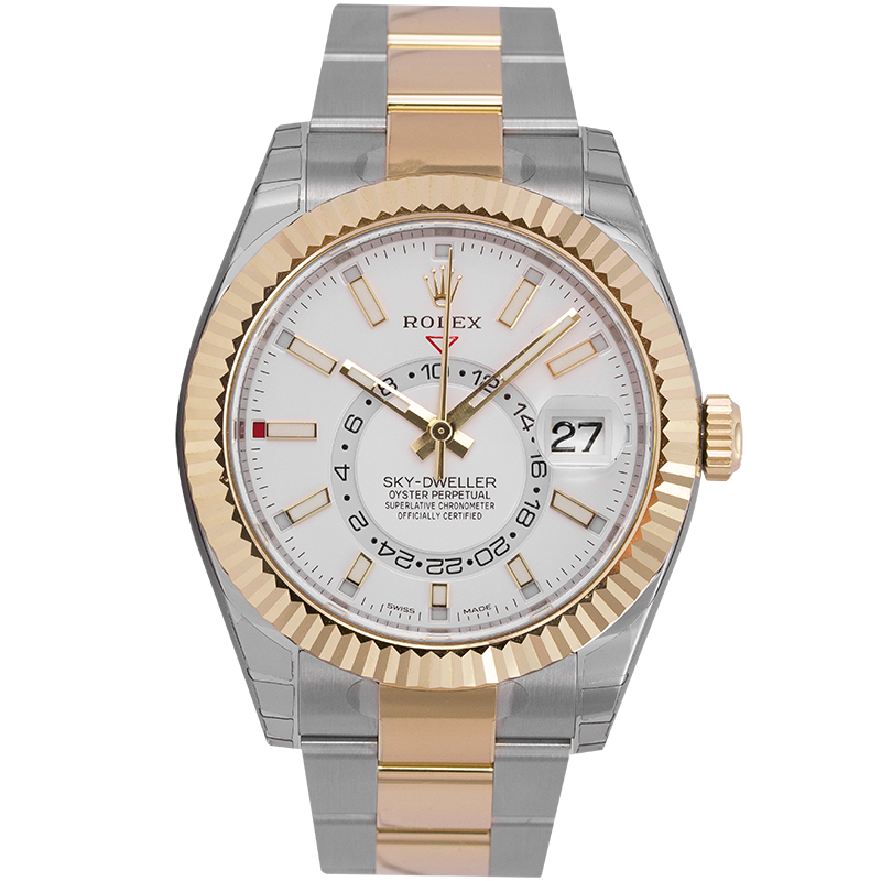 Rolex Sky-Dweller Steel & Yellow Gold White/Index Markers Dial 326933