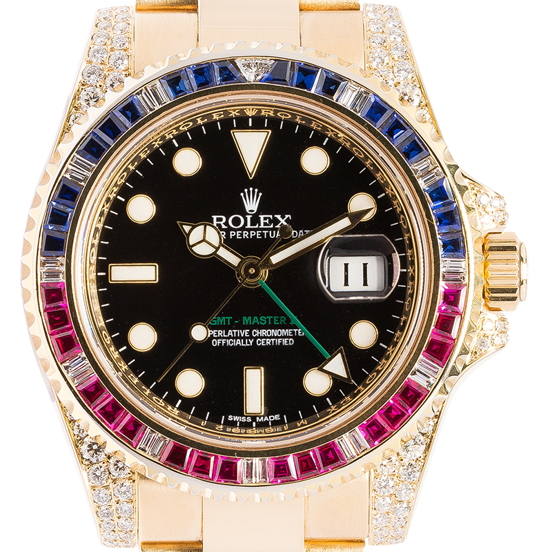 Rolex GMT Master II 116718LN Custom Diamond Set