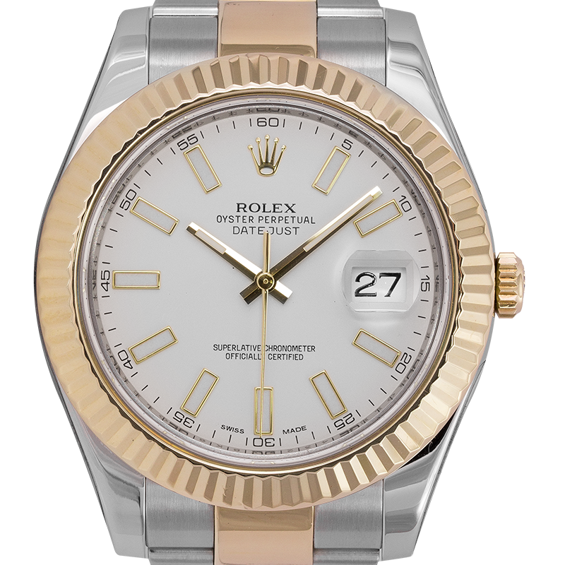 Rolex Datejust II  Steel and Yellow Gold White Dial 116333