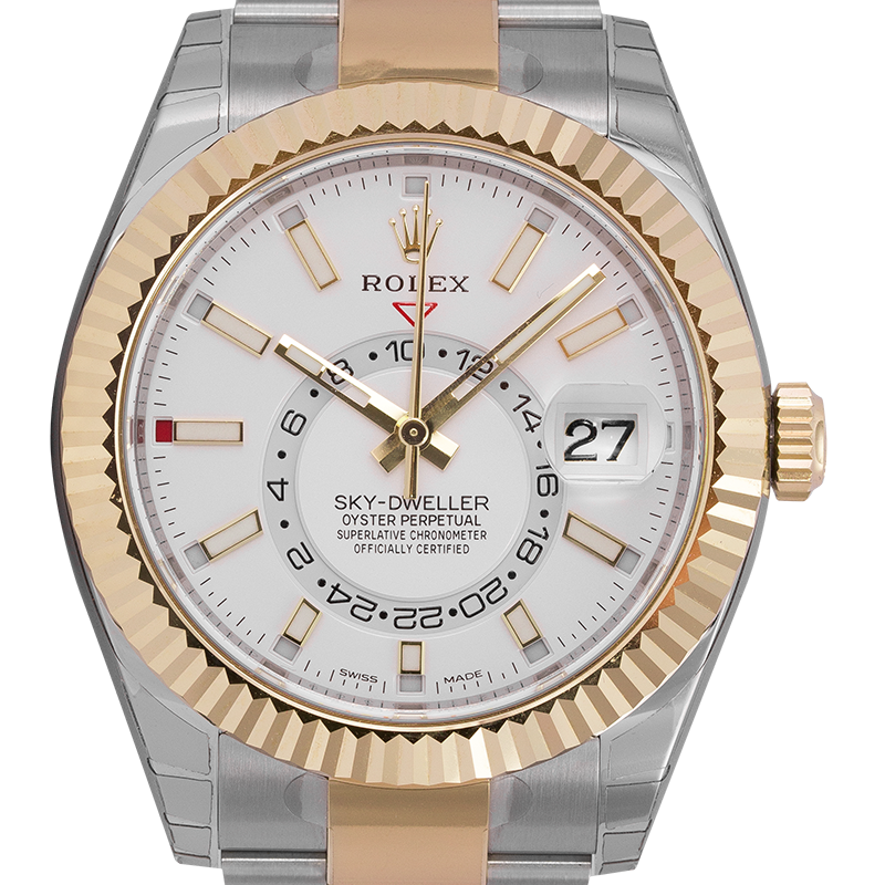 Rolex Sky-Dweller Steel & Yellow Gold White/Index Markers Dial 326933