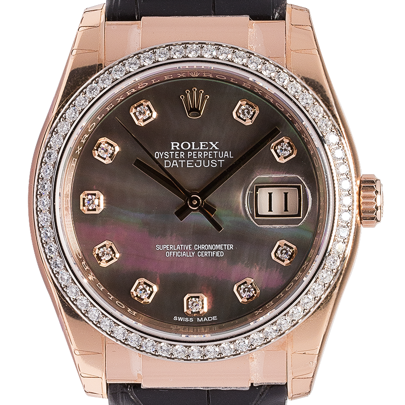 Rolex Datejust MOP/Diamonds Leather Strap 116185