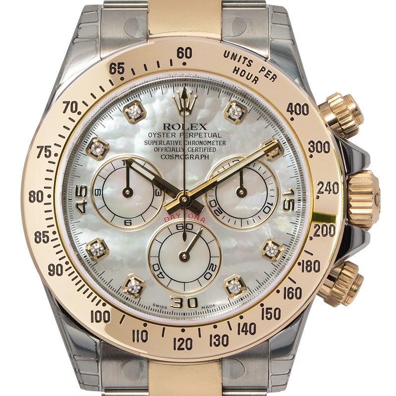 Rolex Cosmograph Daytona Bimetal Mother of Pearl/Diamonds Dial 116523