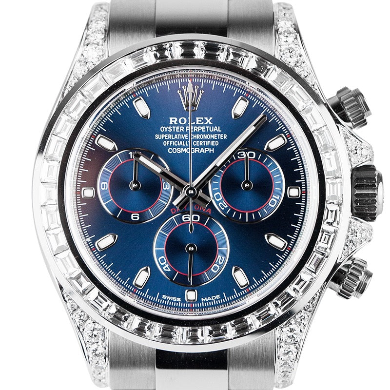 Rolex Cosmograph Daytona 18ct White Gold Diamond Set with Blue Racing Dial 116509