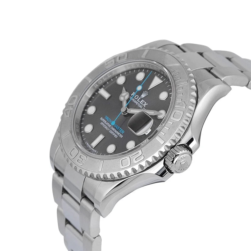 Side view of Rolex Yacht-Master 40 Steel and Platinum Dark Rhodium 116622