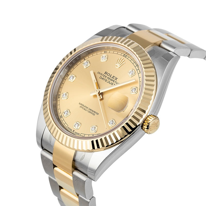 Rolex Datejust 41 Steel and Yellow Gold Champagne/Diamond Oyster 126333