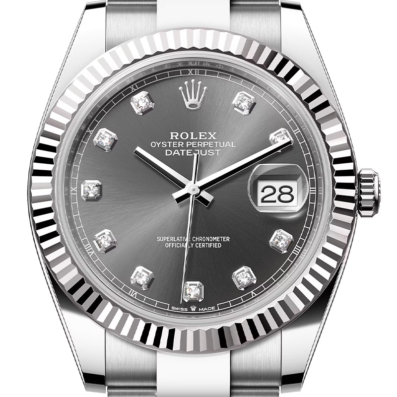 Rolex Datejust 41 Steel Oyster Rhodium/Diamond 126334