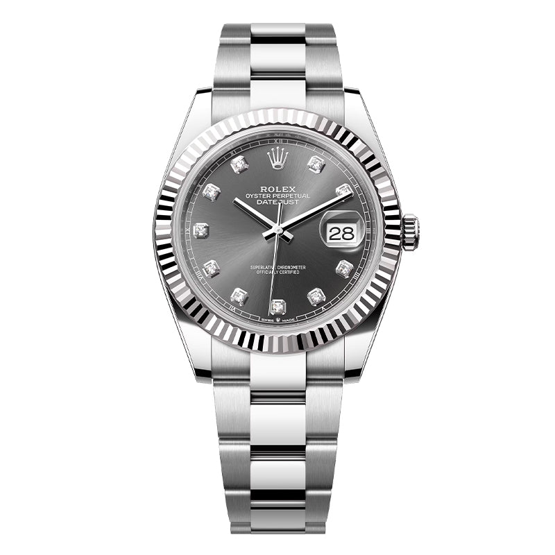 Rolex Datejust 41 Steel Oyster Rhodium/Diamond 126334