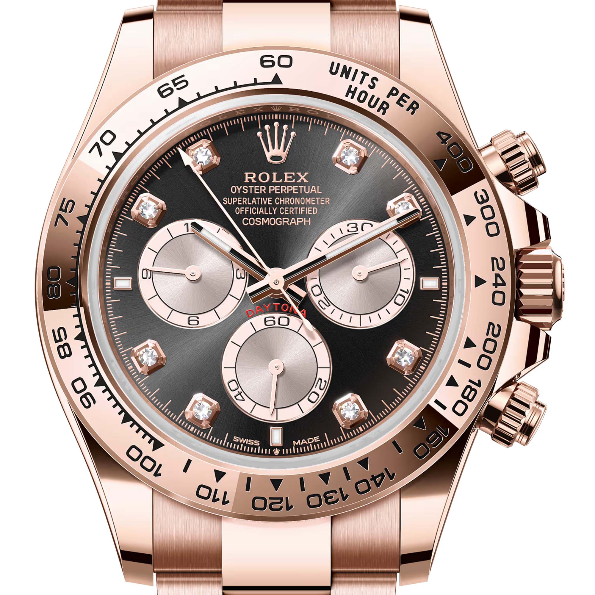 Rolex Daytona 18ct Everose Gold Black/Sundust Diamond Dial 126505