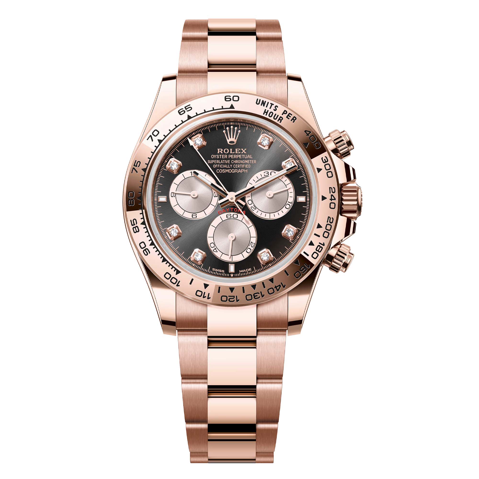 Rolex Daytona 18ct Everose Gold Black/Sundust Diamond Dial 126505