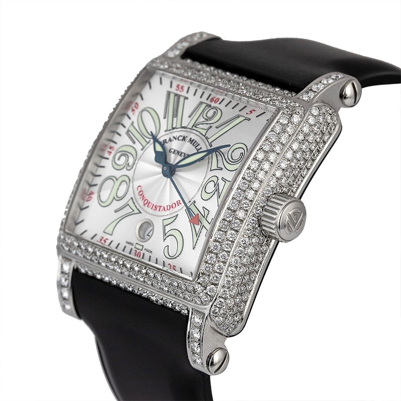 Franck Muller 10000 H SC Conquistador Diamond Set Black Strap