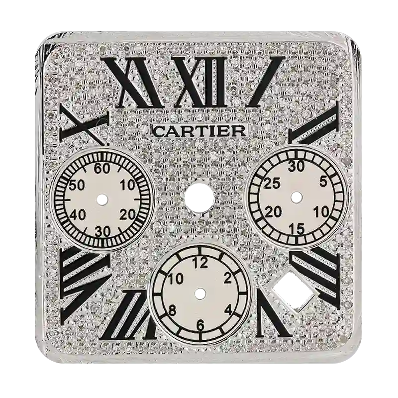 Cartier Santos 100 Chrono XL Diamond Pavé Custom Dial