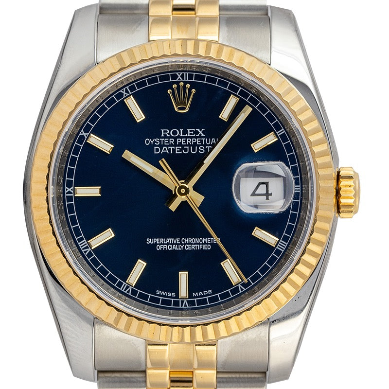 Rolex Datejust 36 Steel and Yellow Gold Blue Dial 116233