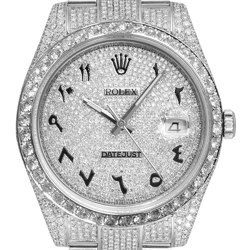 Custom Diamond Set Rolex Datejust 41 116300 Diamond Paved Dial