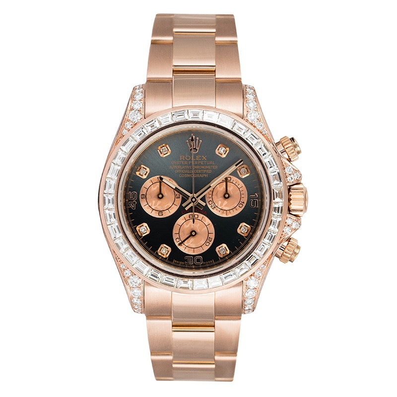 Custom Diamond Set Rolex Daytona 18ct Everose Gold 116505 Watch