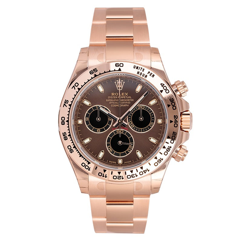 Rolex Daytona 18ct Everose Gold Chocolate/Black Dial 116505 Watch