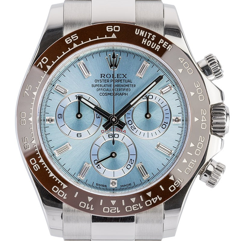 Rolex Daytona 40 mm Platinum Ice Blue/Diamond Dial 116506 Watch