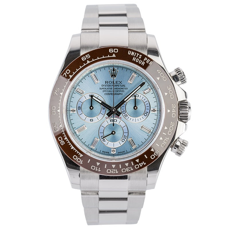 Rolex Daytona 40 mm Platinum Ice Blue/Diamond Dial 116506 Watch